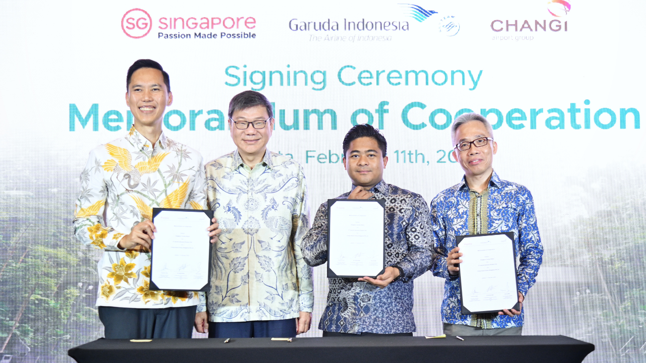 Singapore Tourism Board, Garuda Indonesia, dan Changi Airport Menjalin Kemitraan Strategis