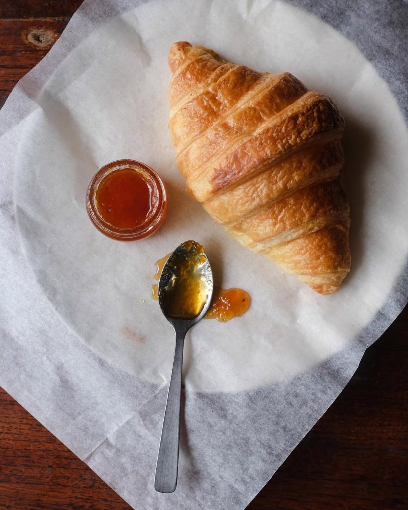 Good Morning! 🌞 we have plain, chocolate, almond and chocolate-almond croissants available at @