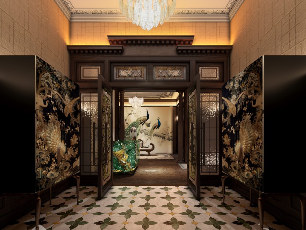 Lobi Klub Shanghai 67 Pall Mall di Grand Mansion, Shanghai, Tiongkok.